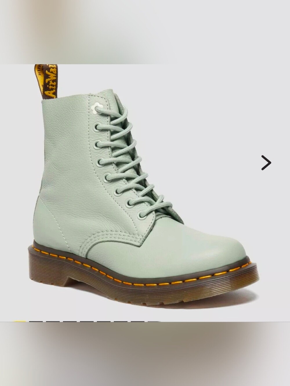 Dr. Martens Sage Green Virginia Leather Lace-Up Boots